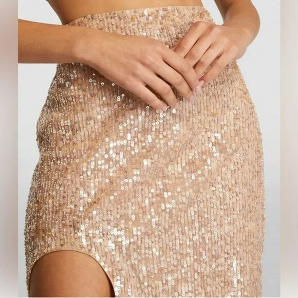 Zeynep Arcay Pink Sequined Slit Skirt - Originally $1650! - Picture 4 of 16